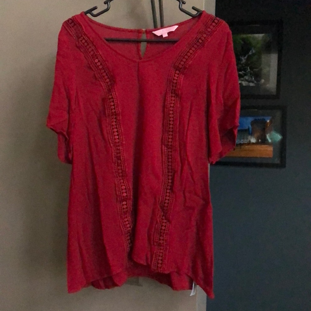 Boho Red Flowing Top